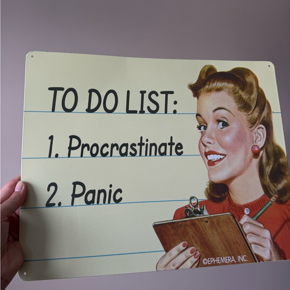 Retro To-Do List Sign - Cream